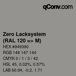 Código de color: Zero Lacksystem - (RAL 120 => M) | qconv.com